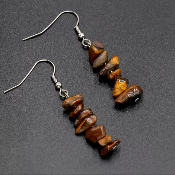Bracelet And Earrings Set - Tiger Eye Natural Healing Stone - Picture 5 of 11